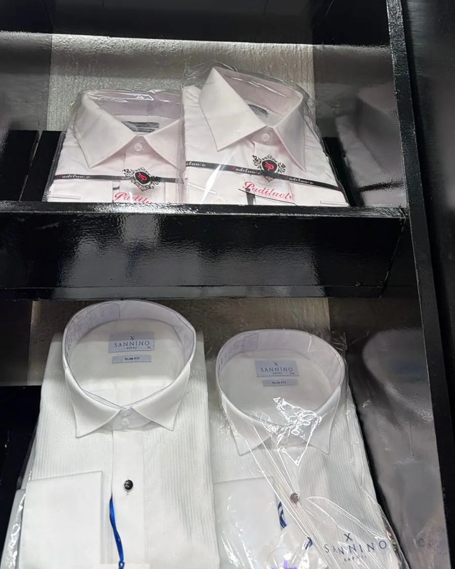 Padiluote pink and pale blue dress shirts — Glory Room Boutique