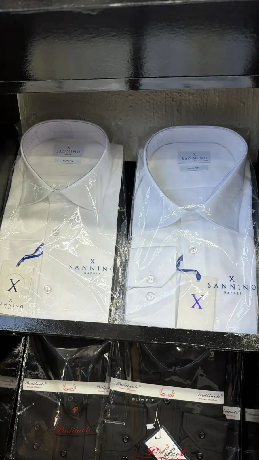 Sannino Napoli slim fit dress shirts in white — Glory Room Boutique