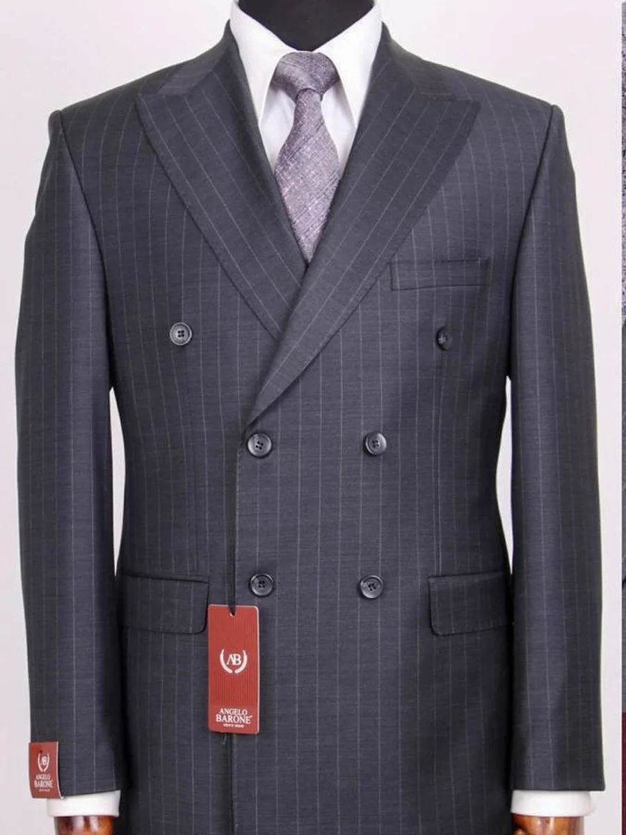 Mid Grey Stripe Double-Breasted suit — Glory Room Boutique Pretoria