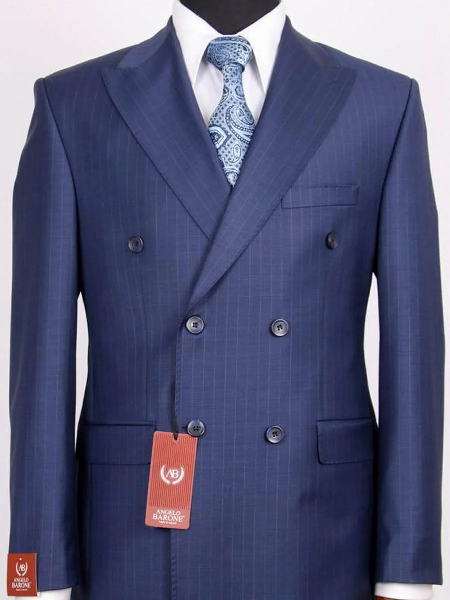 Steel Blue Stripe Double-Breasted suit — Glory Room Boutique Pretoria