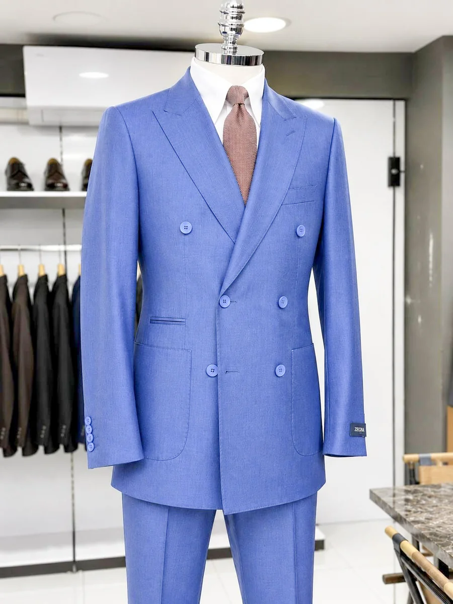 Periwinkle Blue Double-Breasted suit — Glory Room Boutique Pretoria